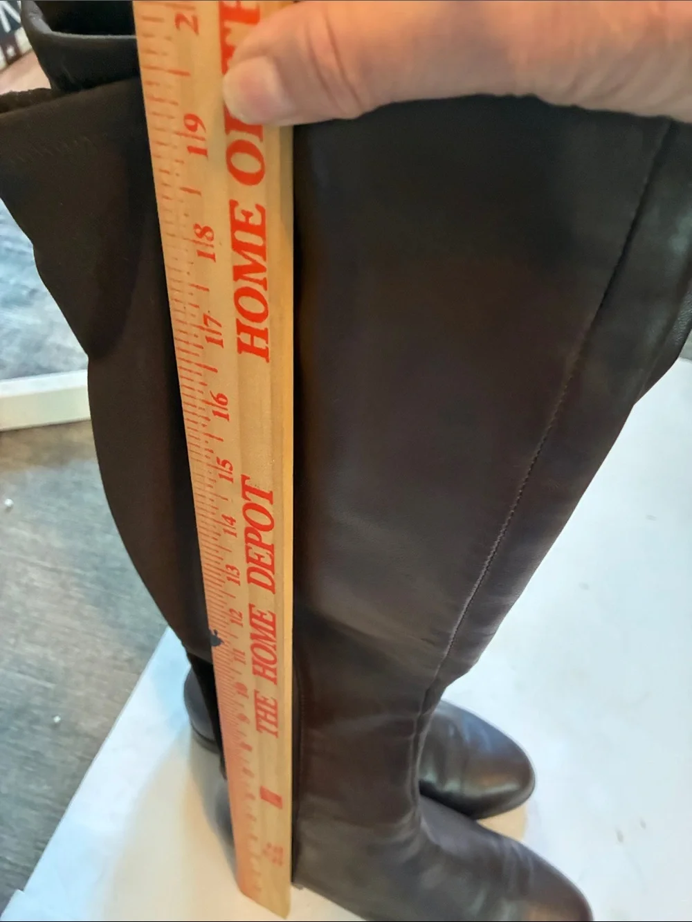 Michael Kors Dark Brown Leather Over-the-Knee Boots Size 8 Like New Condition